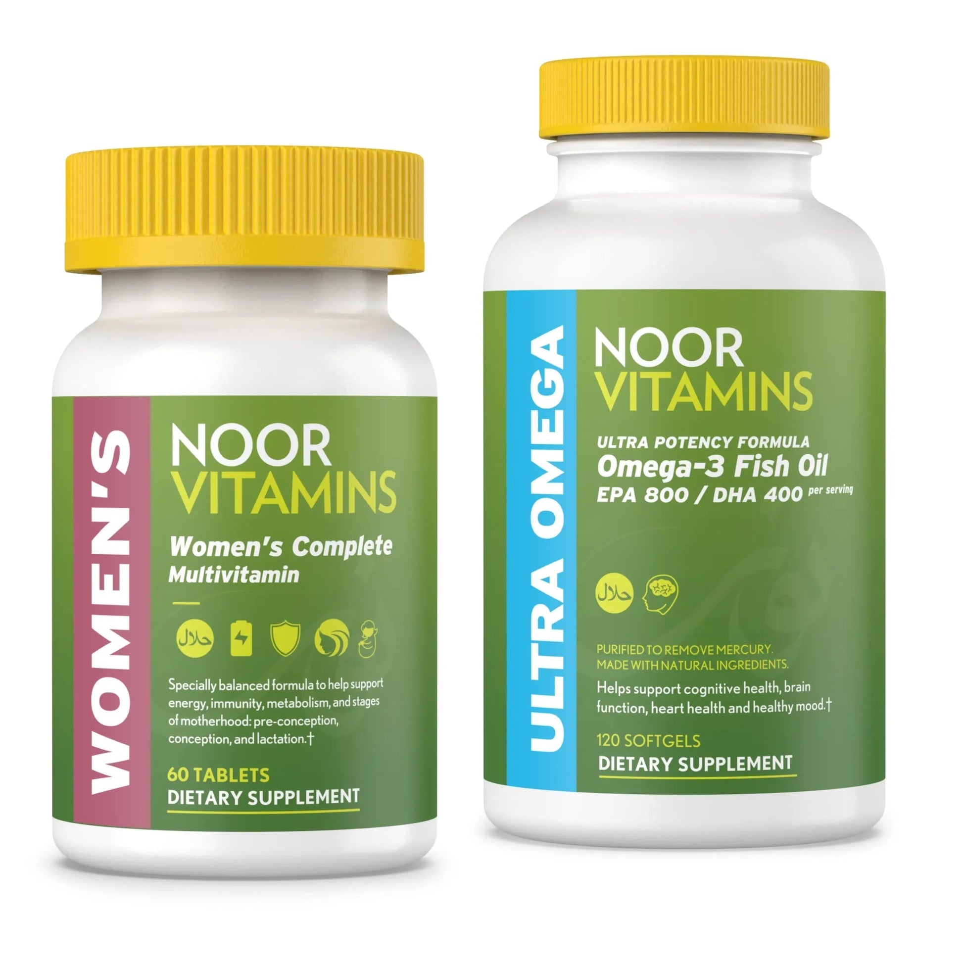 Noor Vitamins Women's Multivitamin and Omega Fish Oil Supplement Bundle Noor VitaminsBuy Supplements Australia