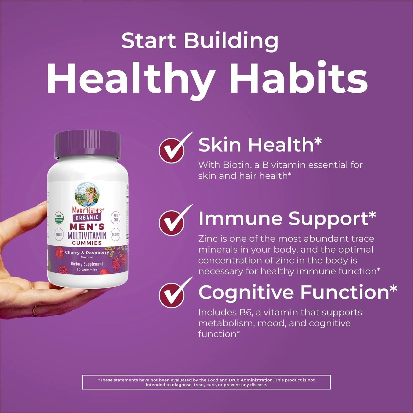 MaryRuth Organics Mens Vitamin Gummy | USDA | Vegan | Daily Multivitamins for Immune Support MaryRuth OrganicsBuy Supplements Australia