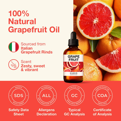 Kukka Grapefruit Essential Oil for Diffuser - 100% Natural Grapefruit Essential Oil for Skin KUKKA essential oilsBuy Supplements Australia