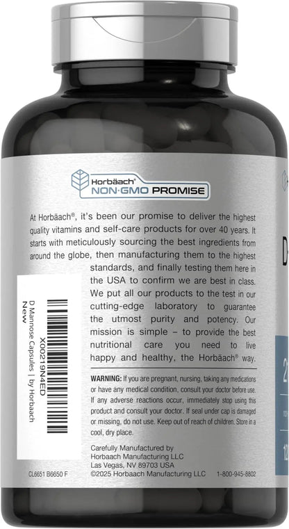 Horbäach D-Mannose Supplement 2100mg | 120 Capsules | Pills for Women and Men | Non-GMO & Gluten Free HorbäachBuy Supplements Australia