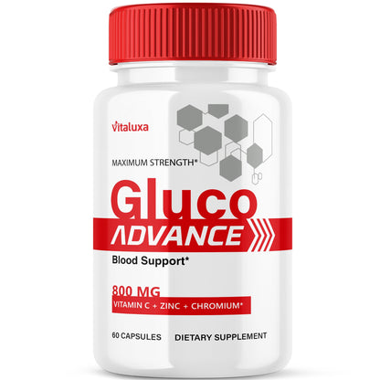 Gluco Advance Capsules, Gluco Advanced Blood Support Supplement GlucoAdvance Pills for Joints, GlucoseAdvance Premium Blend Flow Balance All Natural Formula Overall Health Wellness (60 Capsules) VitaluxaBuy Supplements Australia