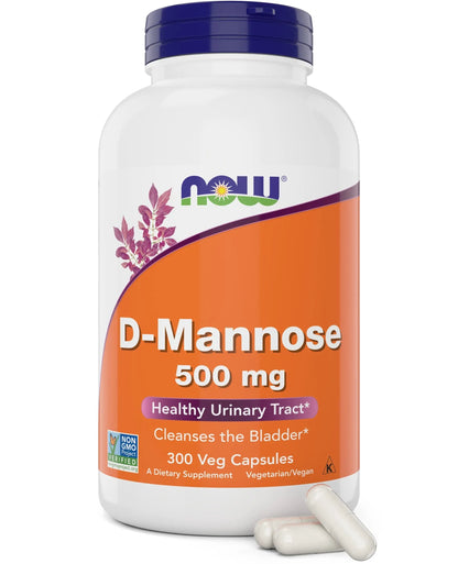 Now D-Mannose 500 mg, 300 Capsules - Vegan, Non GMO Supplement for Women and Men - Supports Healthy Urinary Tract, Cleanses The Bladder NOW FoodsBuy Supplements Australia