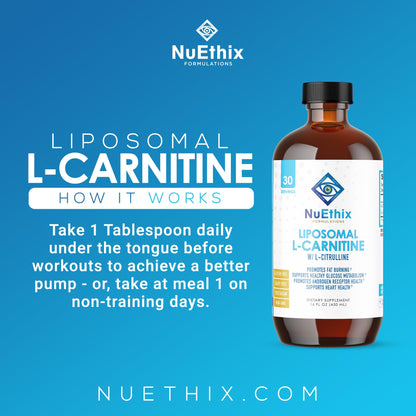 NuEthix Formulations Lipsomal L-Carnitine Supplement 600mg with L-Citrulline 1000mg NuEthix FormulationsBuy Supplements Australia