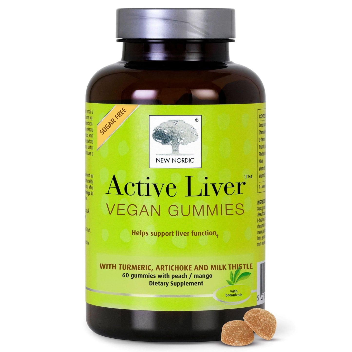NEW NORDIC Active Liver Gummies, Milk Thistle, Artichoke & Turmeric Supplement, Natural Peach Mango Flavor, Sugar Free & Vegan, 60 Count (Pack of 1) NEW NORDICBuy Supplements Australia
