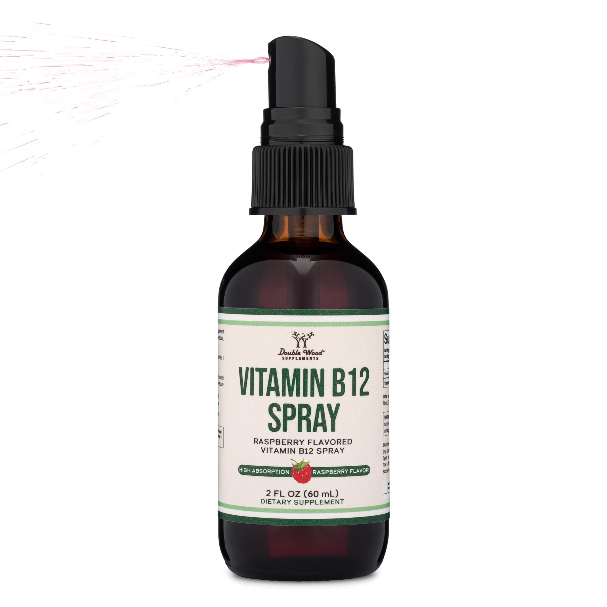 Vitamin B12 Sublingual Spray (2 Spray Dose of Vitamin 12 1000mcg, 3 Spray Serving Size Double Wood SupplementsBuy Supplements Australia