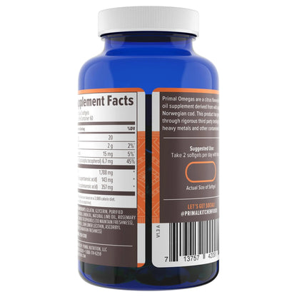 Primal Blueprint Primal Omegas, Omega-3 Fatty Acid Daily Supplement, 120 Count Primal BlueprintBuy Supplements Australia