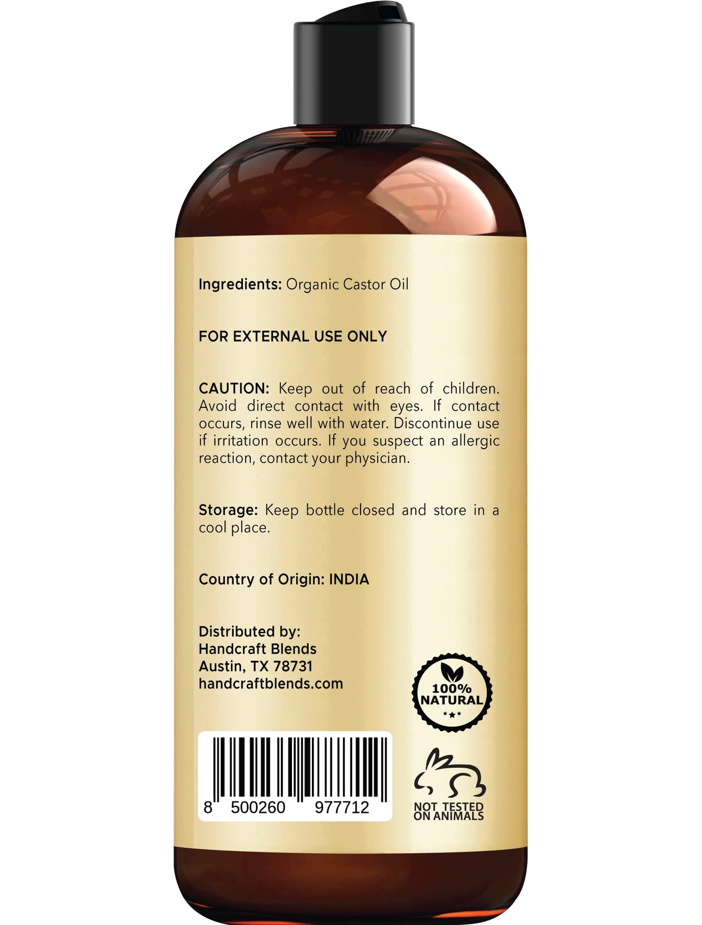 Handcraft Blends Organic Castor Oil for Hair Growth, Eyelashes and Eyebrows - 100% Pure Handcraft BlendsBuy Supplements Australia