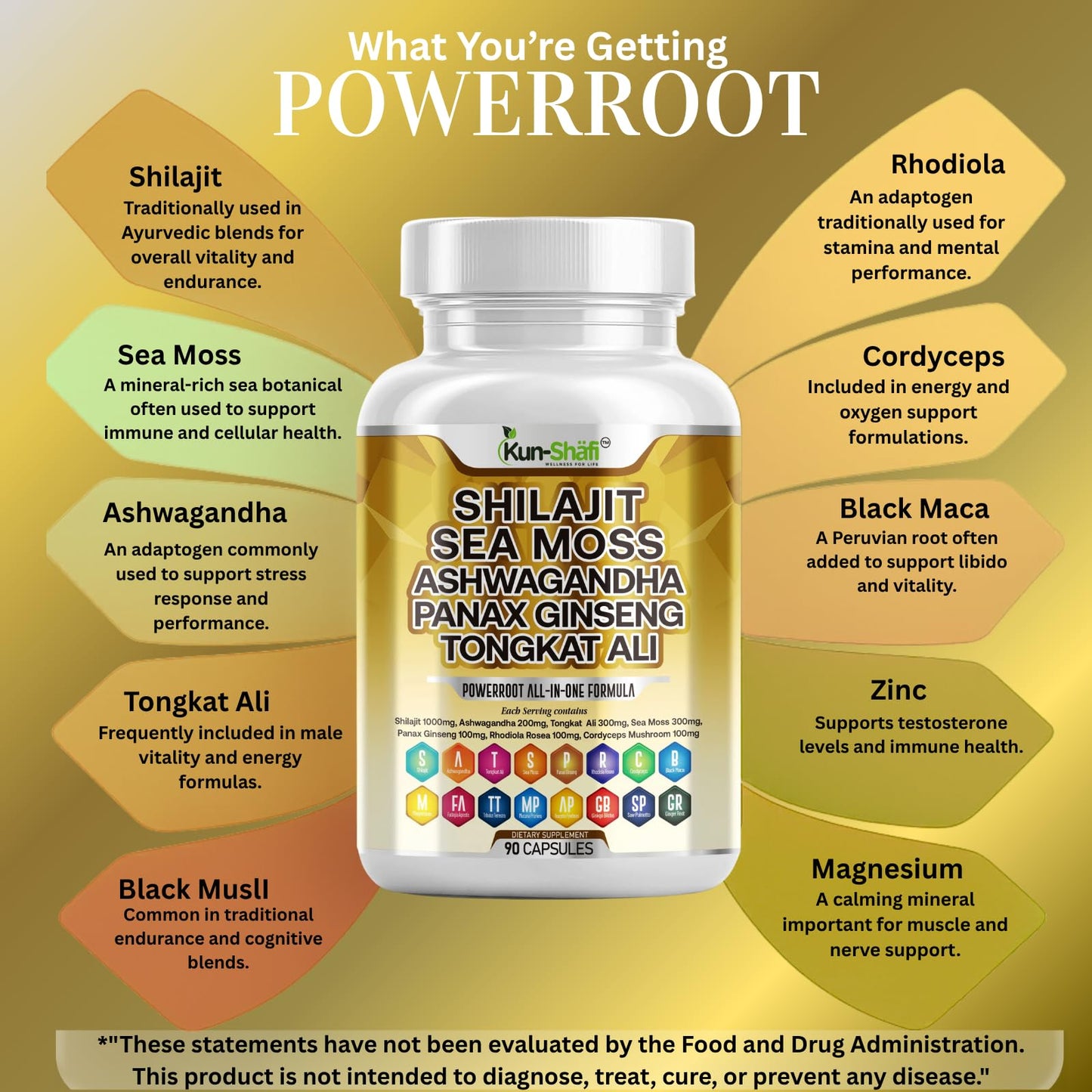 Kun Shafi Shilajit Complex – Sea Moss, Tongkat Ali, Ashwagandha, Ginseng, Zinc, CoQ10, PQQ & Magnesium – Fulvic Acid Capsules for Energy, Vitality & Performance with Panax Cordyceps – 90 Capsules Kun ShafiBuy Supplements Australia