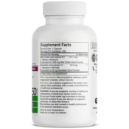 Bronson Milk Thistle Silymarin Marianum & Dandelion Root Liver Health Support BronsonBuy Supplements Australia