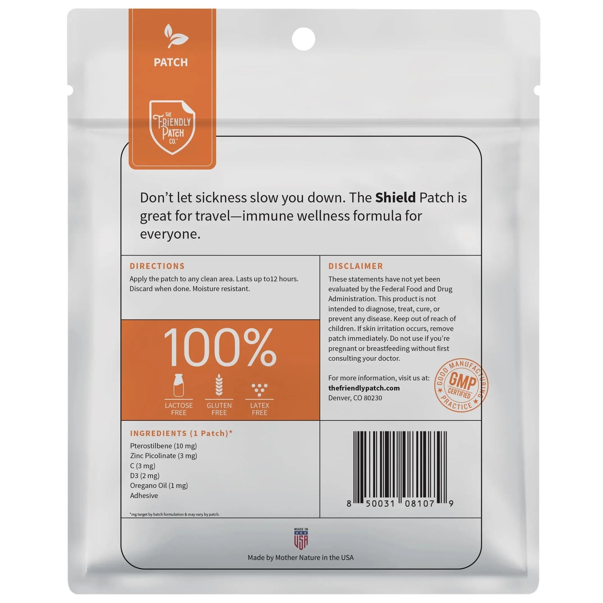 The Friendly Patch Shield Immunity Support Patch | Wearable Immune Boosters for Adults with Vitamin D3, C and Zinc The Friendly Patch CO.Buy Supplements Australia