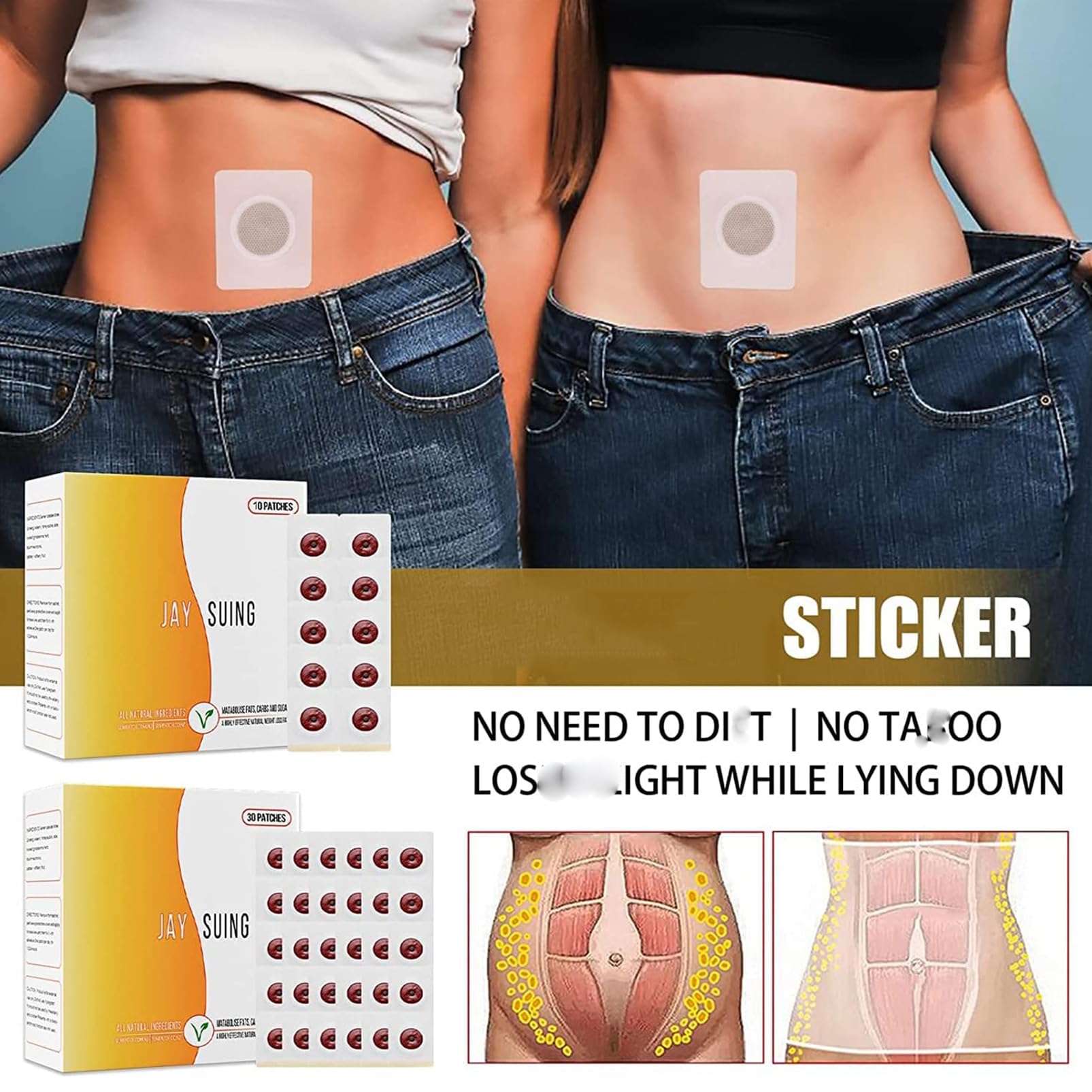 30Pcs Belly Patch, Waterproof Stickers for Women Girls, Natural Belly Sticker for Women and Men RosardenBuy Supplements Australia
