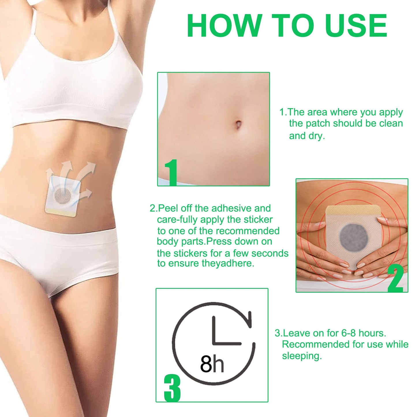 Bubchen Mugwort Belly Patch,30Pcs Natural Wormwood Essence and 30Pcs Belly Sticker BURWSEKKBuy Supplements Australia
