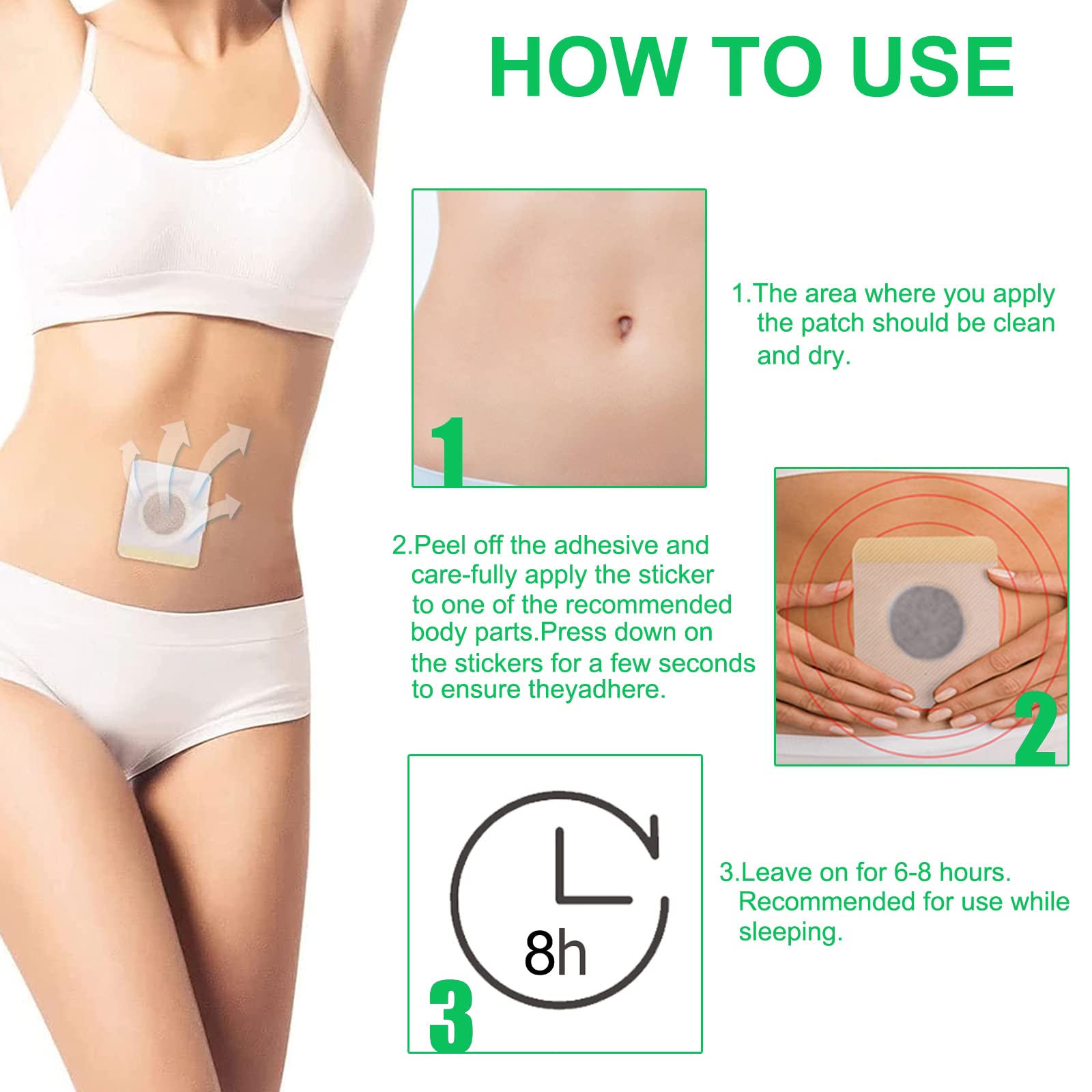 Bubchen Mugwort Belly Patch,30Pcs Natural Wormwood Essence and 30Pcs Belly Sticker BURWSEKKBuy Supplements Australia