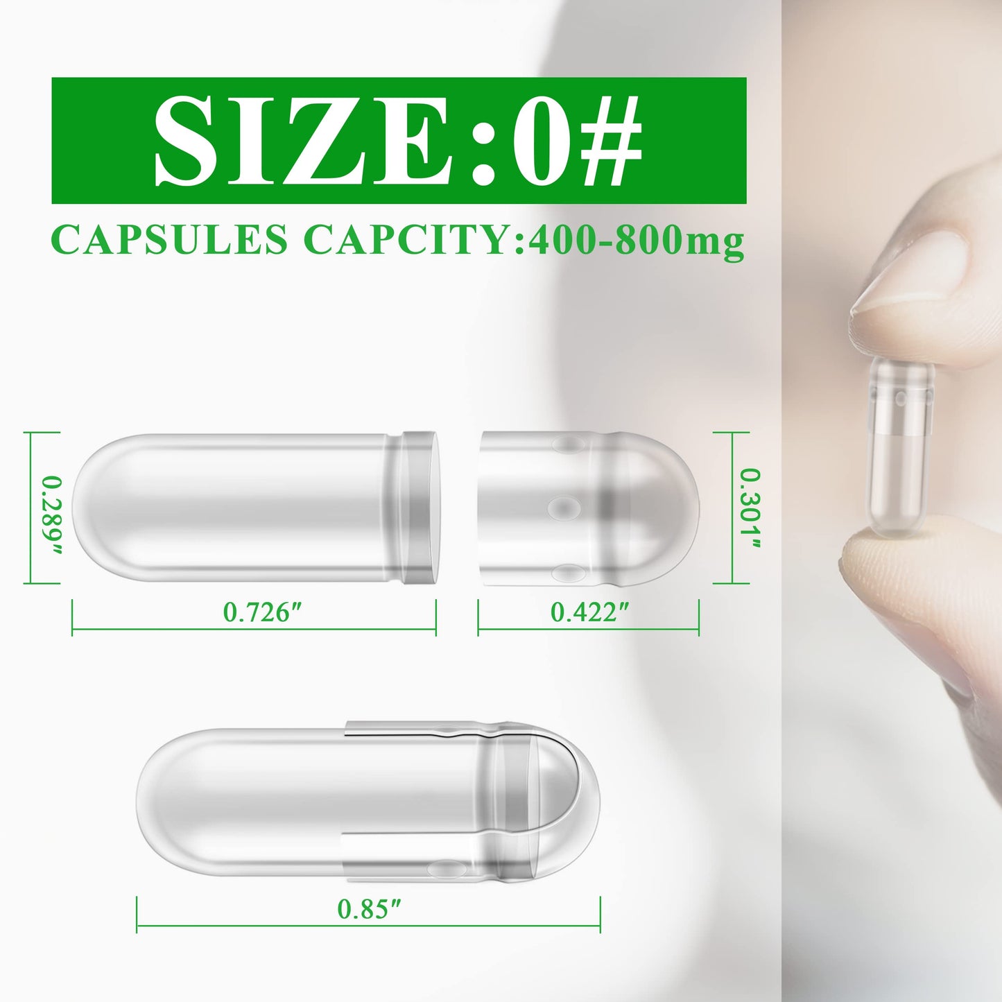 wananfu Size 0 Empty Capsules Vegetarian (100 Count) Bundle with Micro Lab Spoon, Clear Fillable Veggie Pill Capsules Size 0 for Making Your Own Supplements wananfuBuy Supplements Australia