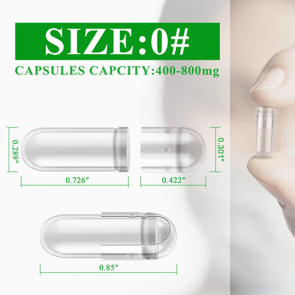 wananfu Size 0 Empty Capsules Vegetarian (100 Count) Bundle with Micro Lab Spoon, Clear Fillable Veggie Pill Capsules Size 0 for Making Your Own Supplements wananfuBuy Supplements Australia