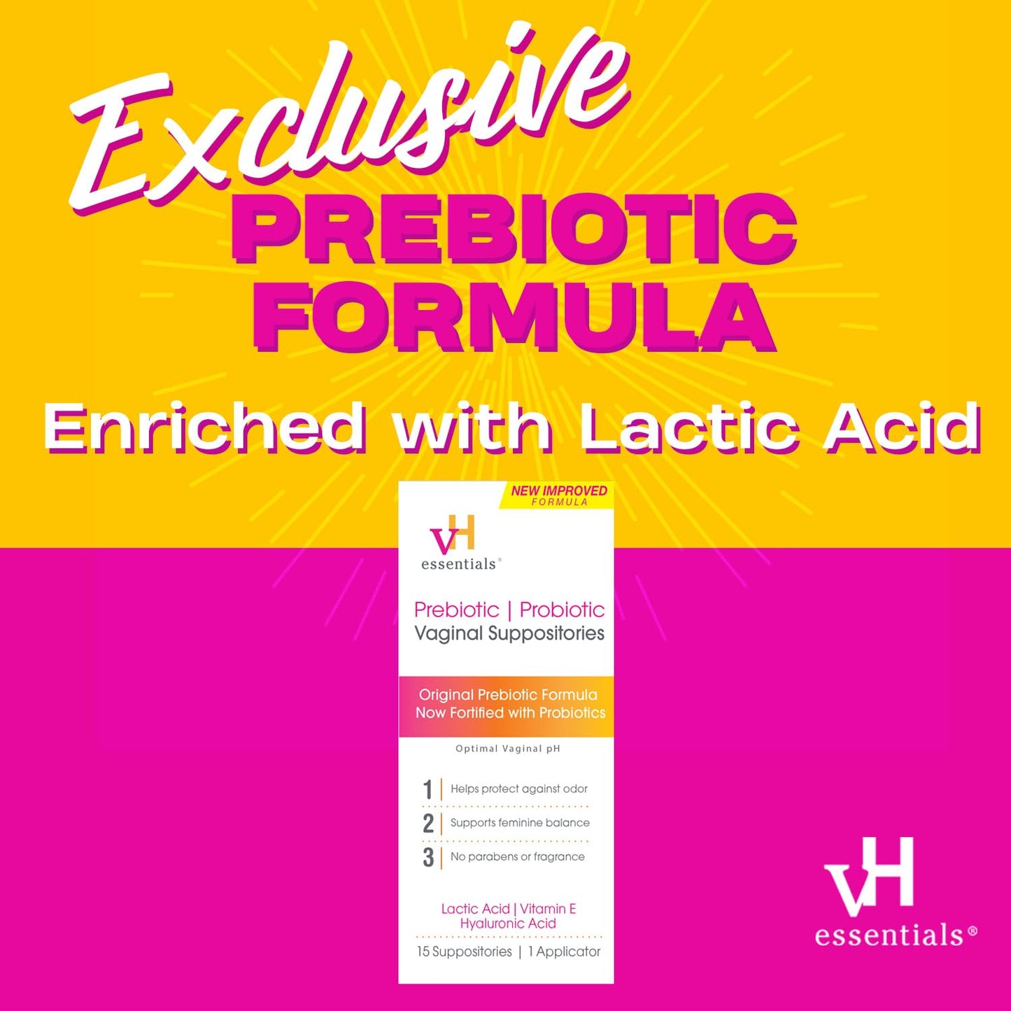 vH essentials Prebiotic PH Balanced Vaginal SuppositoriesBox, Original Version, 15 Count vH essentialsBuy Supplements Australia