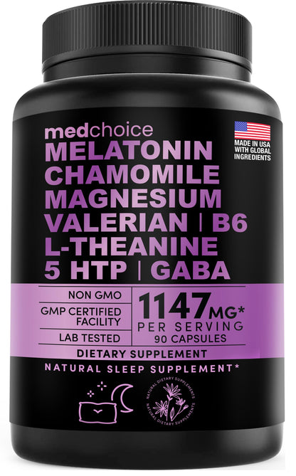 10-in-1 Melatonin Capsules - Melatonin 5mg Natural Sleep Aid for Adults MEDCHOICEBuy Supplements Australia