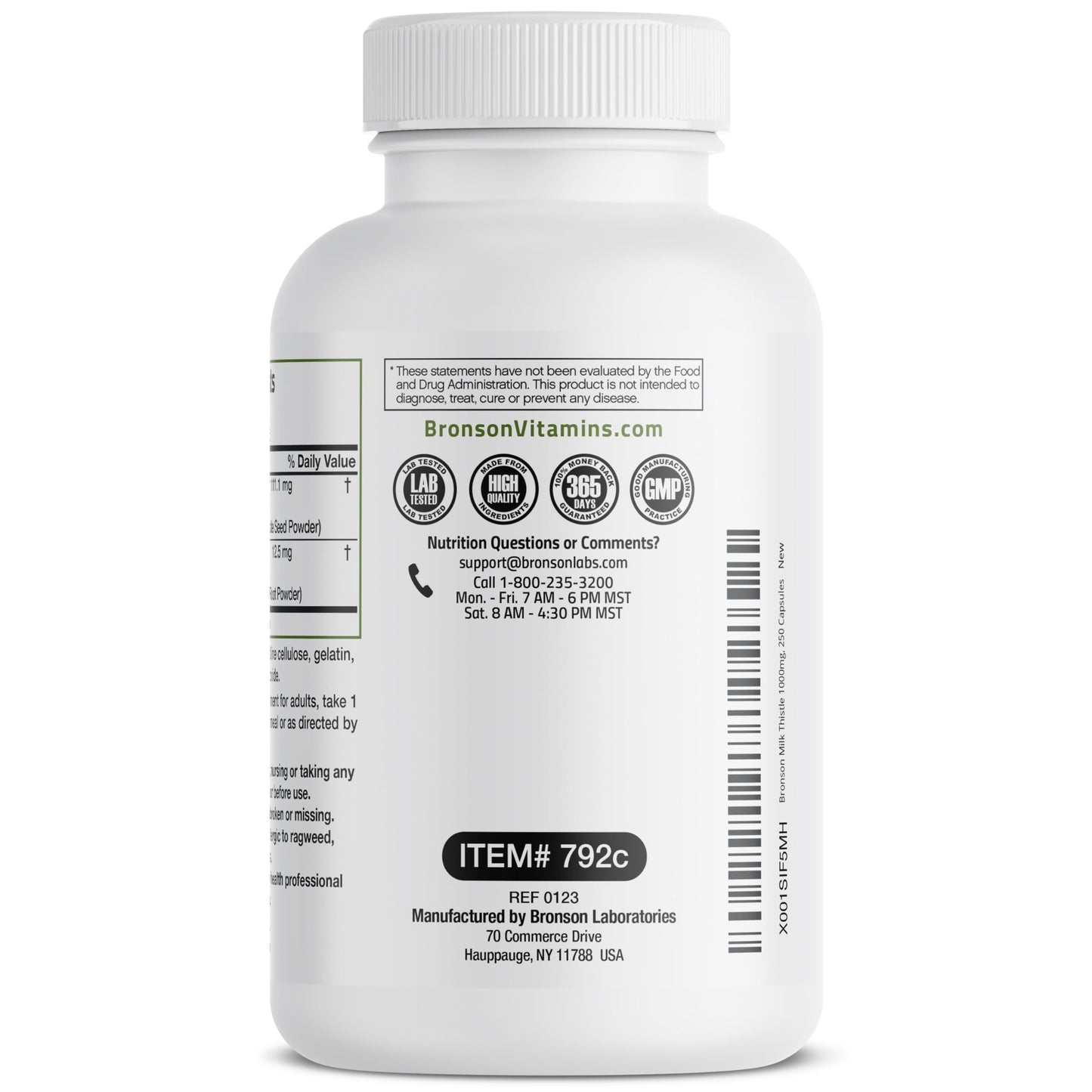 Bronson Milk Thistle Silymarin Marianum & Dandelion Root Liver Health Support BronsonBuy Supplements Australia