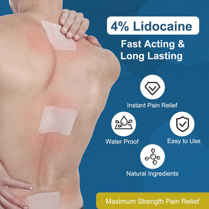 Teemofe 4% Lidocaine Pain Relief Patches – Maximum OTC Strength, Fast-Acting Targeted Relief, 30 Count, for Muscle & Joint Discomfort - 589 TeemofeBuy Supplements Australia