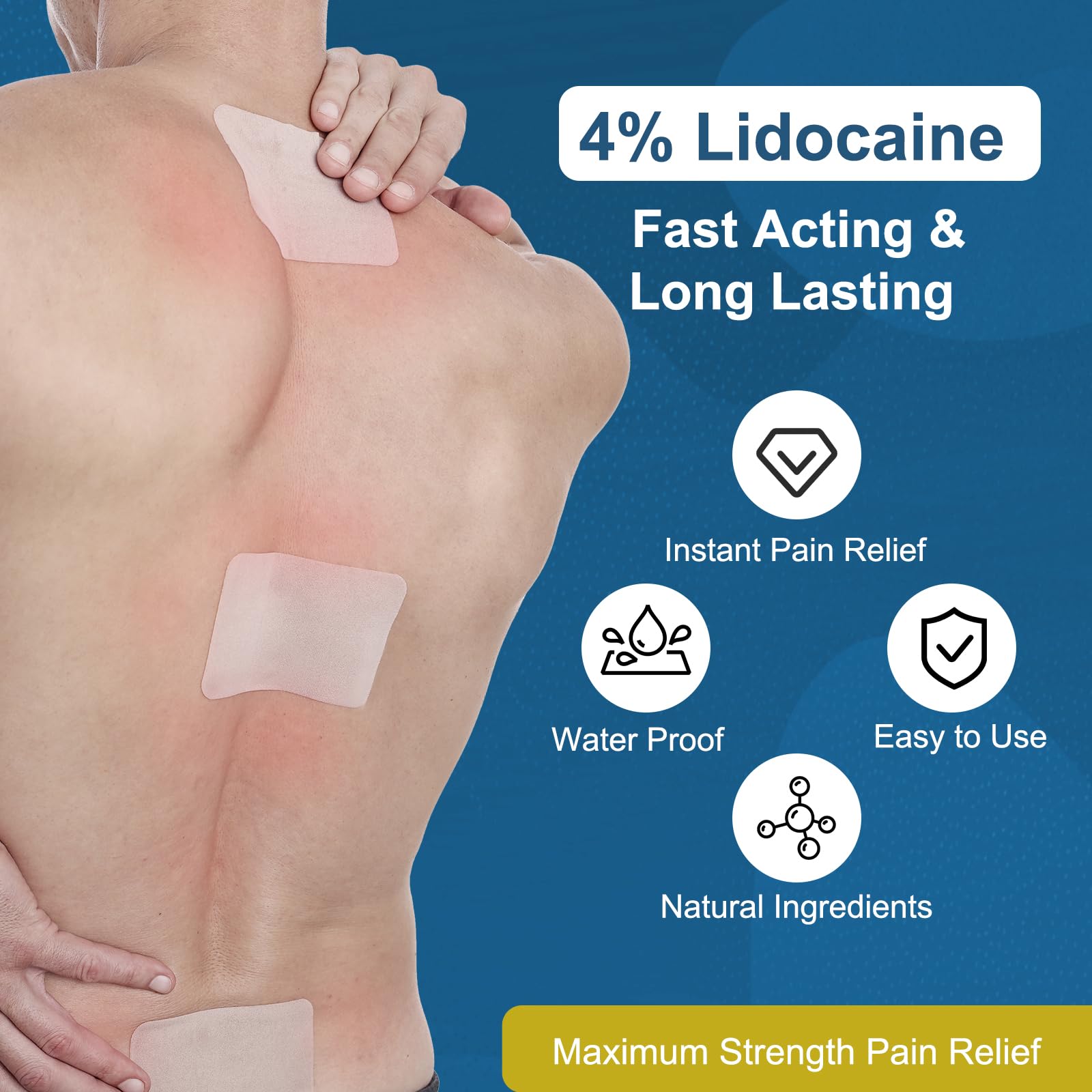 Teemofe 4% Lidocaine Pain Relief Patches – Maximum OTC Strength, Fast-Acting Targeted Relief, for Muscle & Joint Discomfort, 30 Count-10 TeemofeBuy Supplements Australia
