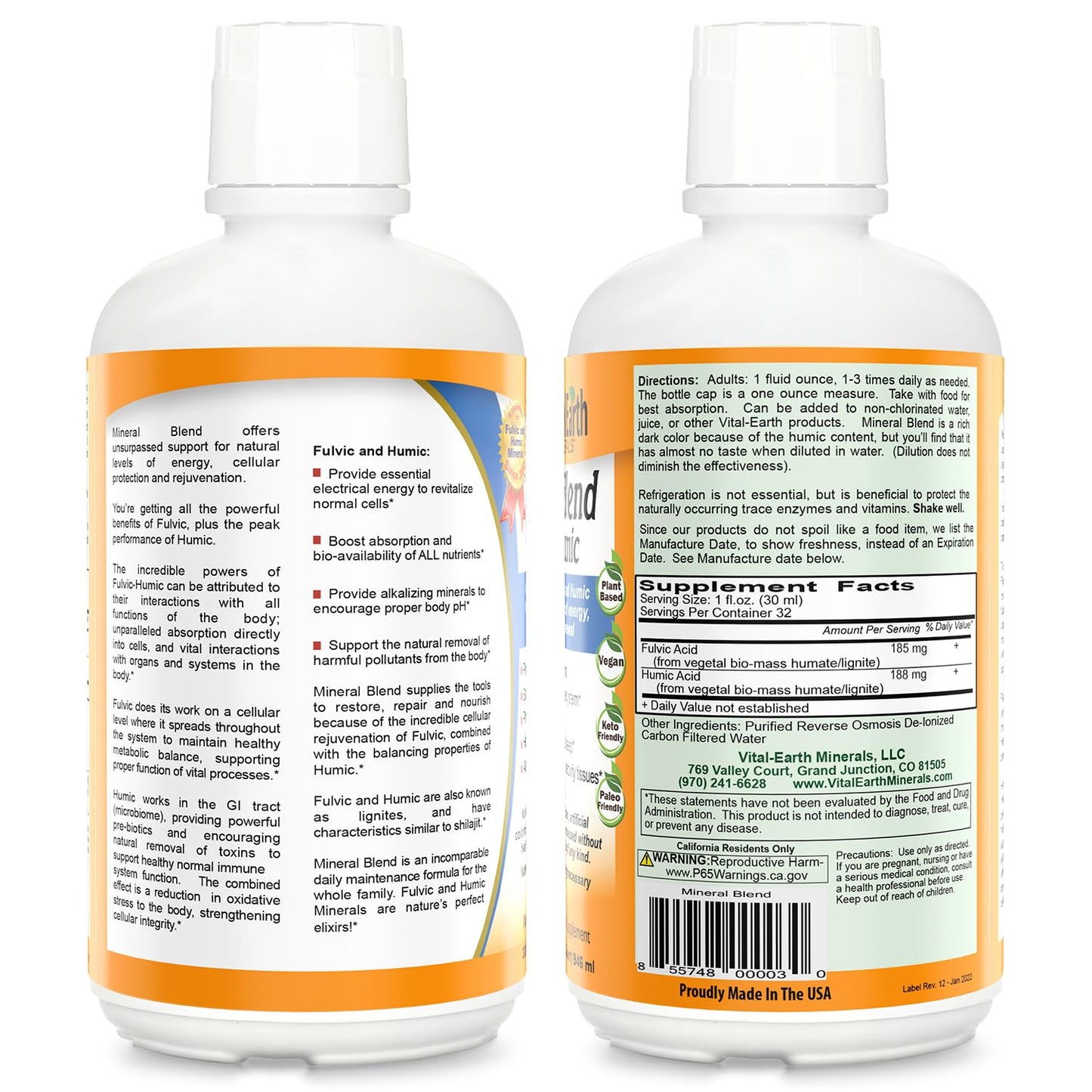 Vital Earth Minerals Detox and Wellness Support – Fulvic Humic Mineral Blend with 70+ Trace Minerals + Super Multi, Liquid Multivitamins, MTHFR Enhancement, 32 OZ Ea Vital Earth MineralsBuy Supplements Australia
