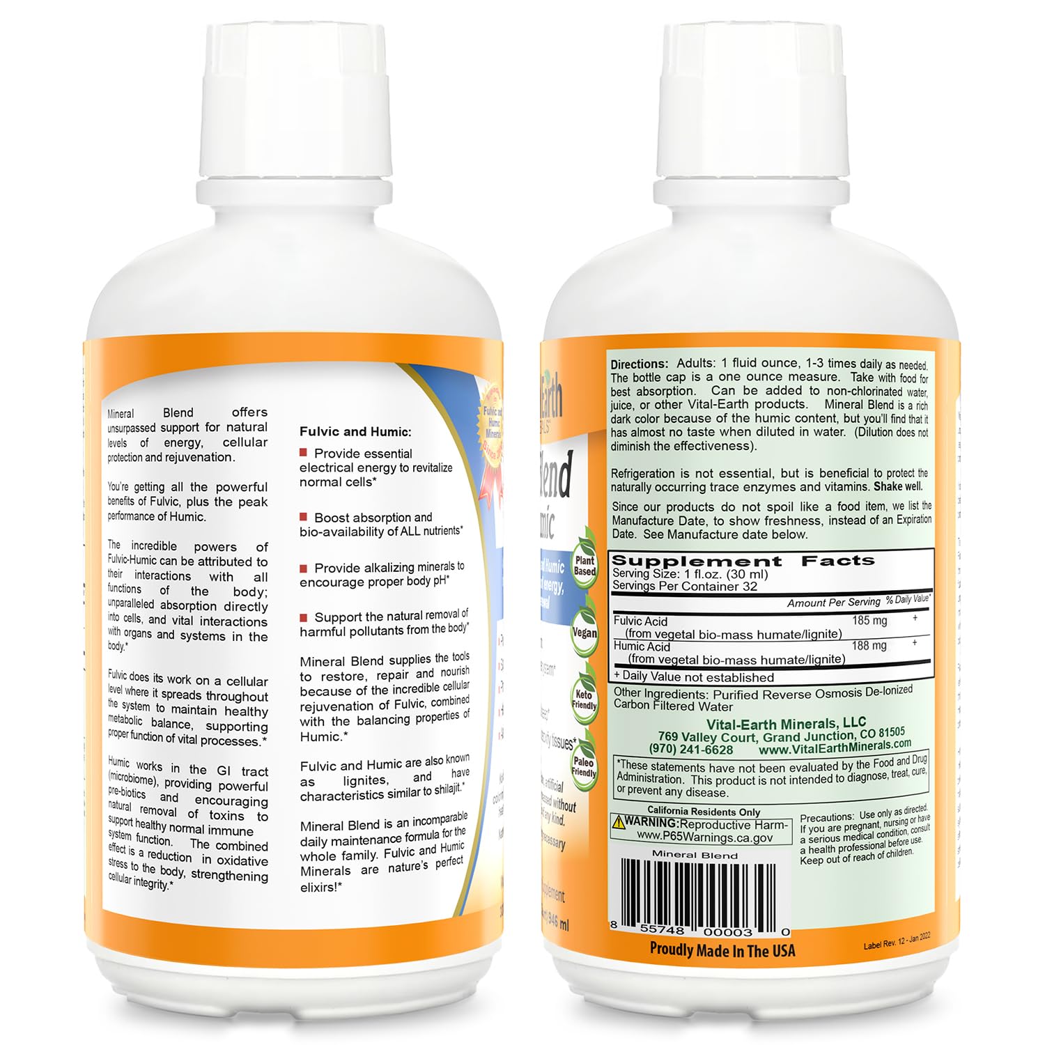 Vital Earth Minerals Detox and Wellness Support – Fulvic Humic Mineral Blend with 70+ Trace Minerals + Super Multi, Liquid Multivitamins, MTHFR Enhancement, 32 OZ Ea Vital Earth MineralsBuy Supplements Australia