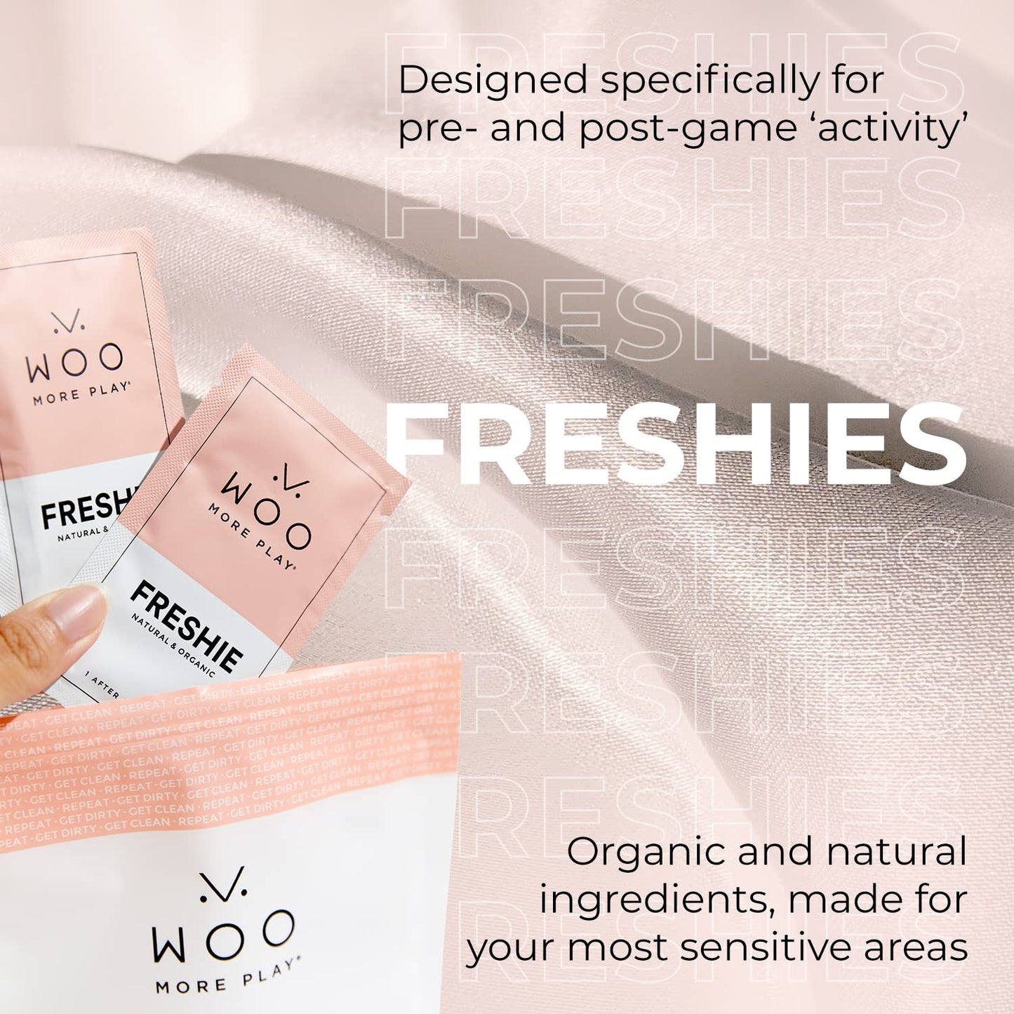 Woo More Play Freshies: All-Natural Feminine Intimacy Towelette Wipes with Coconut Oil Woo More PlayBuy Supplements Australia