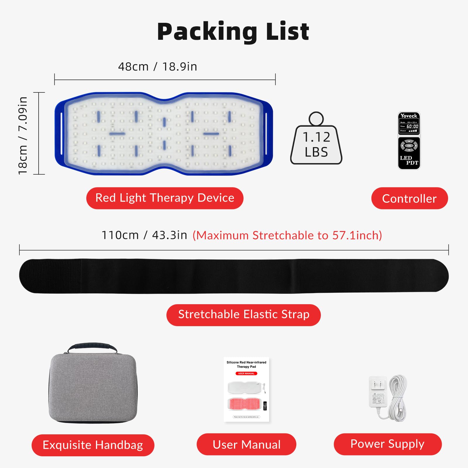 Yoveck Red Light Therapy Belt, Silicone Red Light Therapy Pad Near Infrared Light Therapy YoveckBuy Supplements Australia