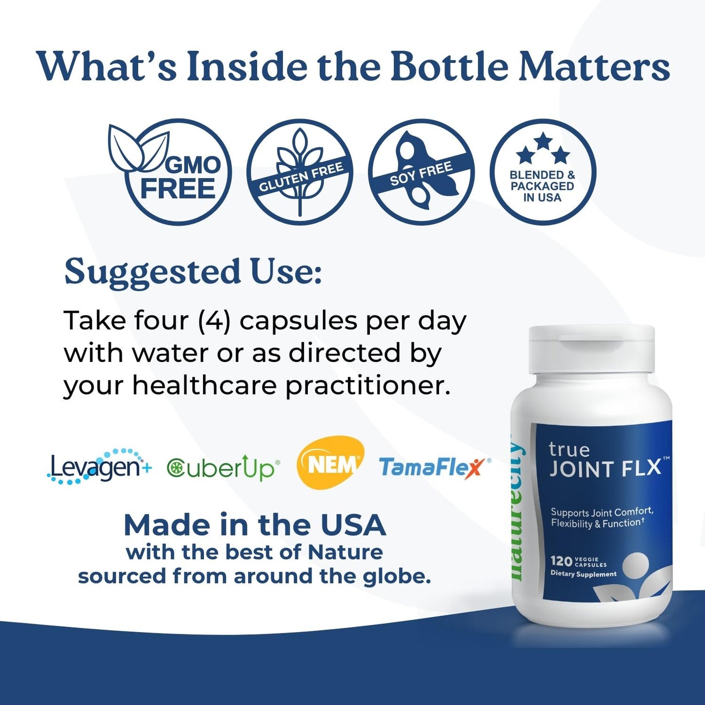 NatureCity True-Joint FLX Joint Supplement Formula (120 Capsules) | TamaFlex, NEM Eggshell Membrane, Levagen+ PEA & CuberUp | Supports Joint Comfort, Flexibility, Mobility, Function & Cartilage Health NatureCityBuy Supplements Australia