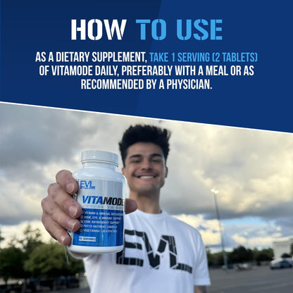 EVL Advanced Daily Multivitamin - Men's Multivitamin with Essential Minerals Phytonutrient Complex and VitaMode Active Mens Vitamins for Energy