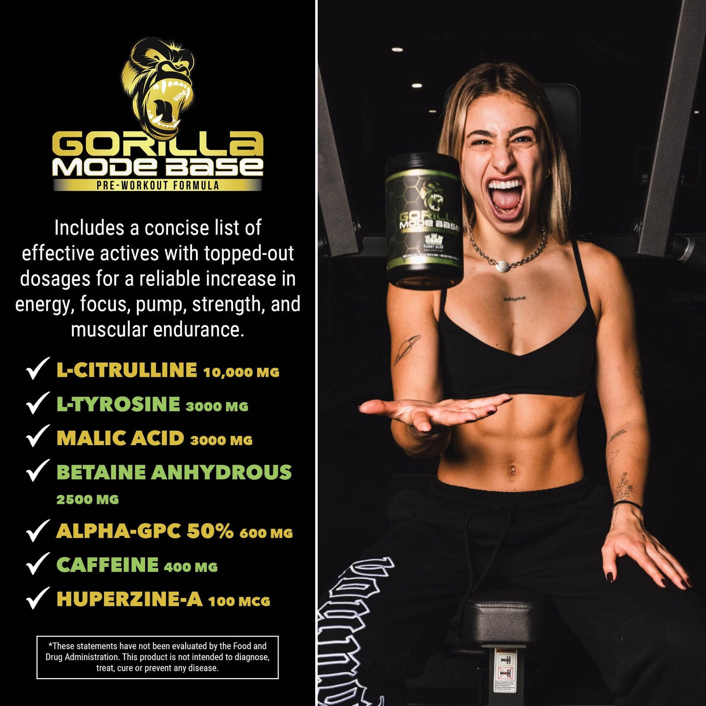 Gorilla Mode Base Pre Workout - Raises Nitric Oxide · Intense Focus & Drive · Endurance Gorilla MindBuy Supplements Australia