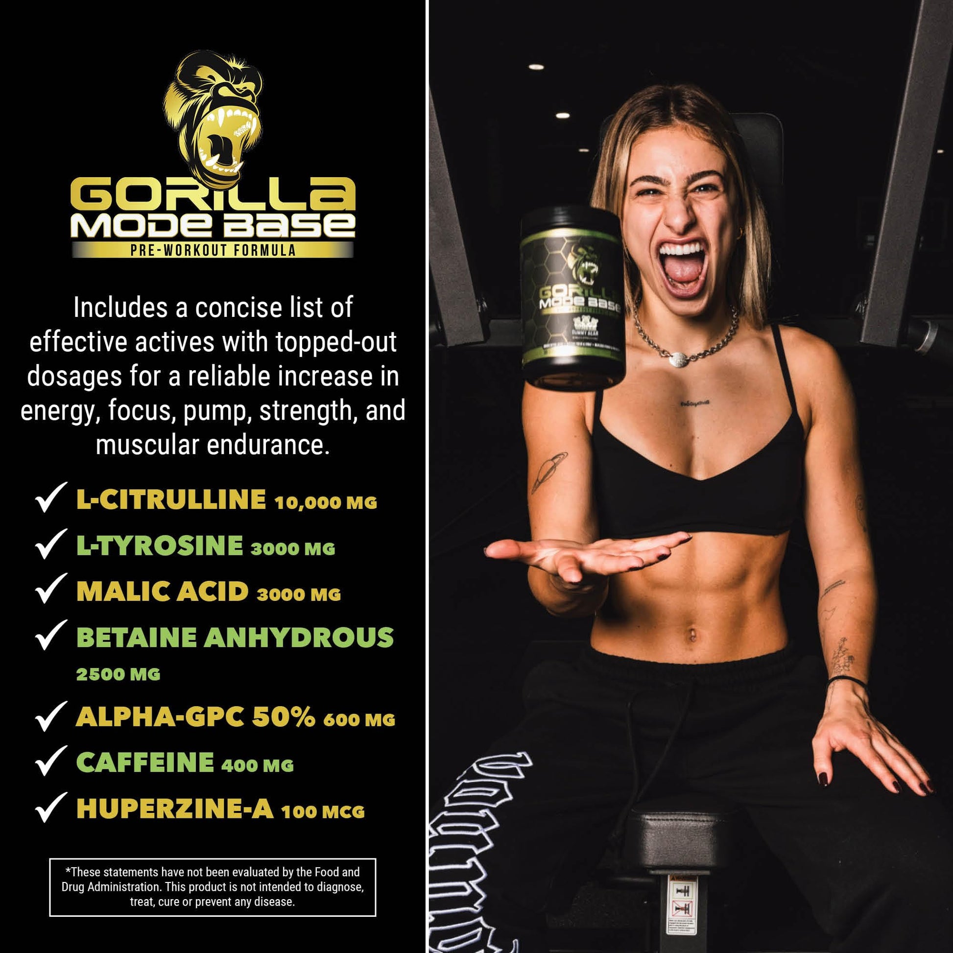 Gorilla Mode Base Pre Workout - Raises Nitric Oxide · Intense Focus & Drive · Endurance Gorilla MindBuy Supplements Australia