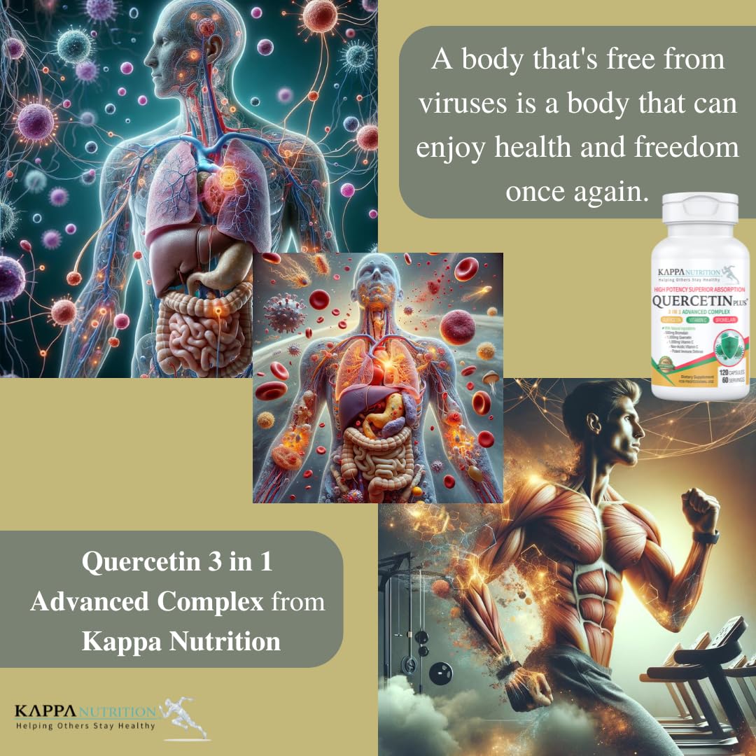 QUERCETIN PLUS, Quercetin 1,000mg, Bromelain 500mg and Vitamin C 1,000mg, (120 Capsules), 3 in 1 from Bioflavonoids, Supports Immune, Cardiovascular & Respiratory Health, Seasonal Allergy Relief. KAPPA NUTRITIONBuy Supplements Australia