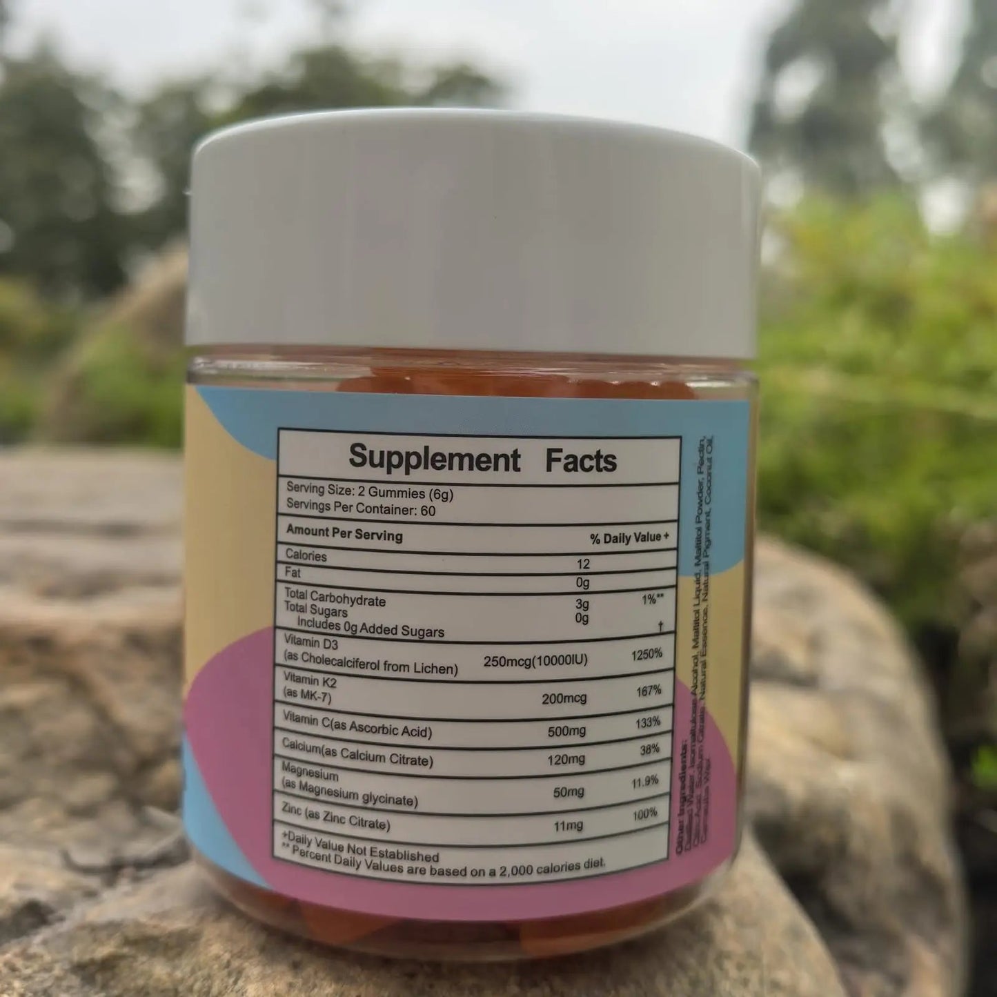 Misyvoing Vitamin D3 K2 Sugar-Free Gummies,Vitamin D3 10000 IU with K2 200mcg,VitaminC,Calcium,Magnesium,Zinc,Support for Bones Misyvoing
