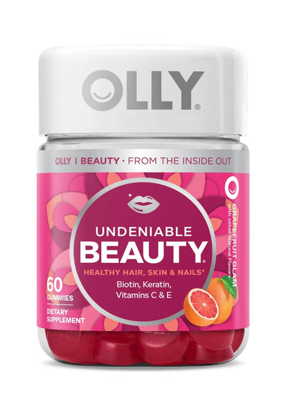 OLLY Undeniable Beauty Gummy & Flawless Complexion Gummy, Clear and Healthy Skin Support, Vitamins E, A, Zinc, Chewable Supplement, Berry - 50 Count (Pack of 1) OLLYBuy Supplements Australia