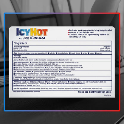 ICY HOT Pain Relieving Cream Extra Strength 3 oz ( Packs of 5) Icy HotBuy Supplements Australia
