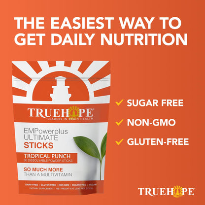 Truehope Multivitamin Nootropic Pouches with Inositol - Once-Per-Day EMPowerplus Ultimate Sticks - 30 Count (Tropical) TruehopeBuy Supplements Australia