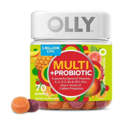 OLLY Multi + Probiotic Adult Multivitamin Gummy, 1 Billion CFUs, Digestive and Immune Support & Heavenly Hair Gummy, Supports Healthy Hair OLLYBuy Supplements Australia