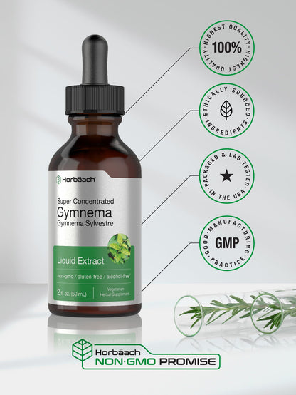 Gymnema Sylvestre Liquid | 2 fl oz | Alcohol Free Supplement | Super Concentrated HorbäachBuy Supplements Australia