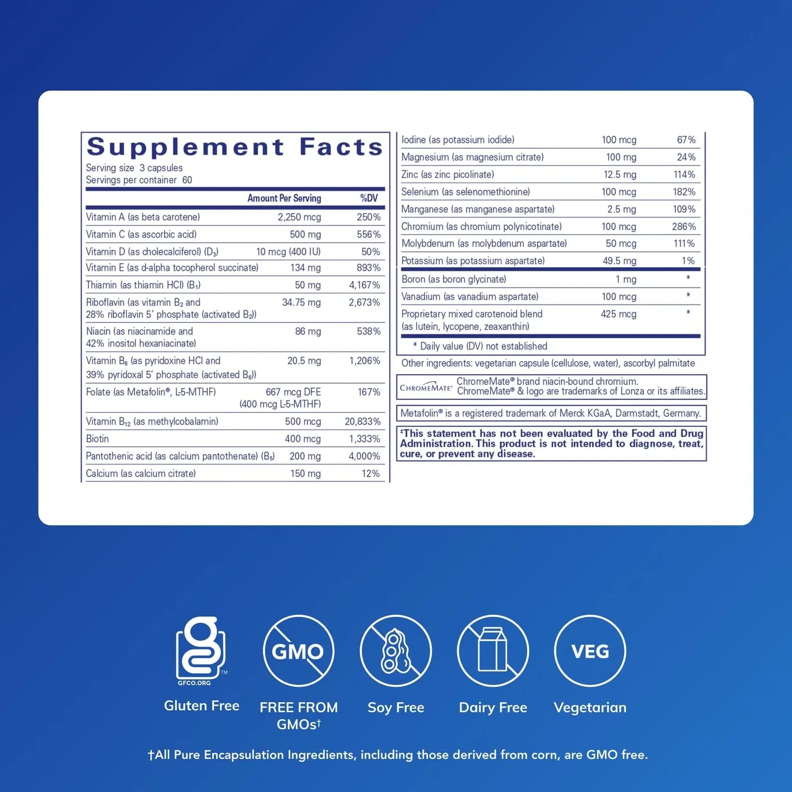 Pure Encapsulations Nutrient 950 Without Copper & Iron | Hypoallergenic Multi-Vitamin/Mineral Formula for Optimal Health | 180 Capsules Pure EncapsulationsBuy Supplements Australia