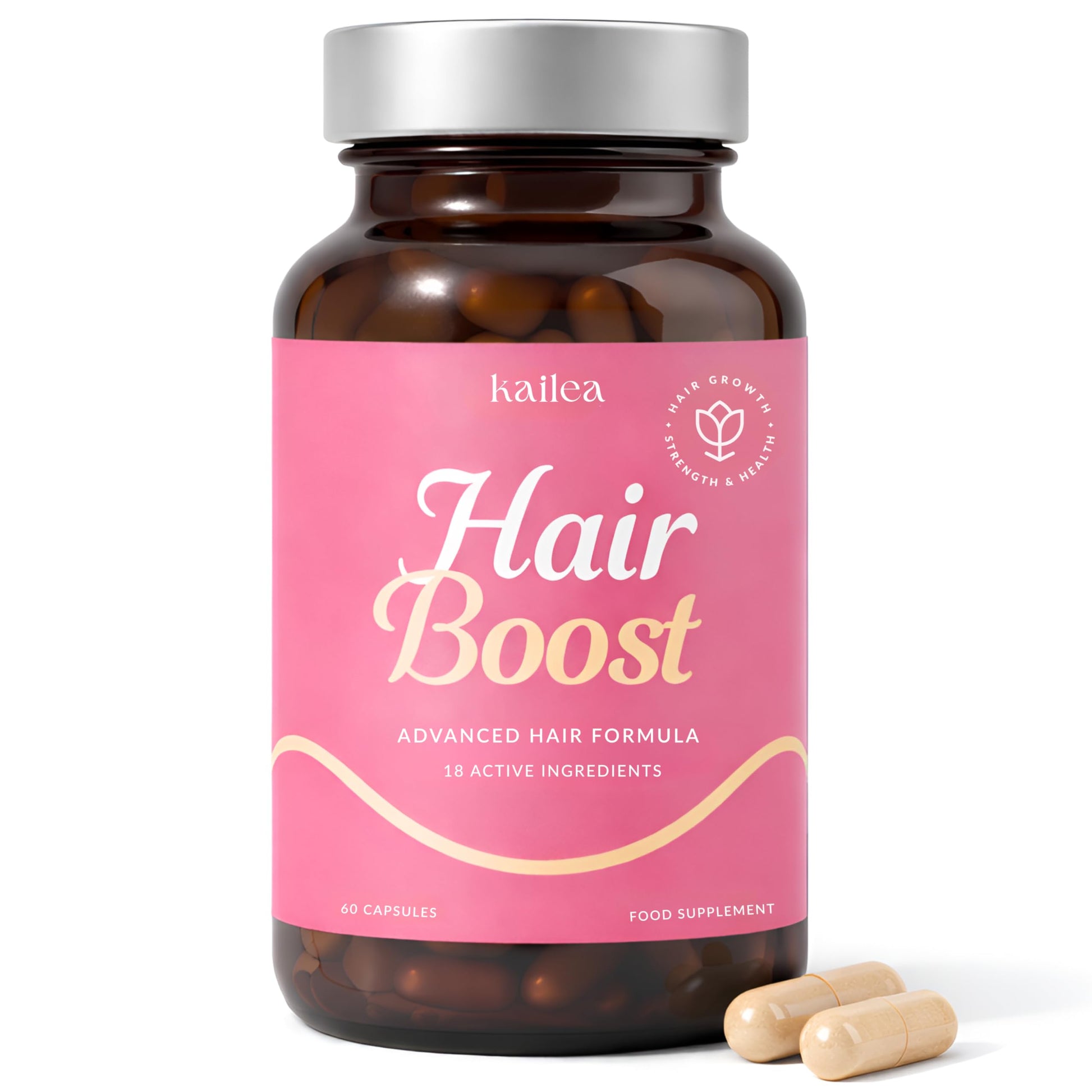 18-in-1 Hair Growth Supplement | Collagen, Hyaluronic Acid, Nettle, Silica, Biotin, Grape Seed Extract, Bamboo | Stronger, Thicker, Longer Hair – Supports Hair Volume, Shine, Scalp & Nail Health kaileaBuy Supplements Australia