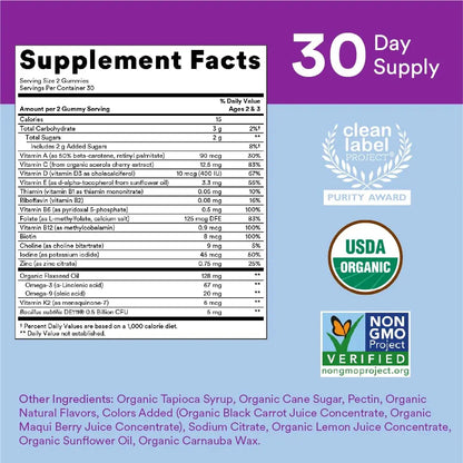 SmartyPants Organic Toddler Multivitamin Gummies: Probiotics & Kids Probiotic Immunity Gummies: Prebiotics & Probiotics for Digestive Health and Immune Support Supplement SmartyPantsBuy Supplements Australia