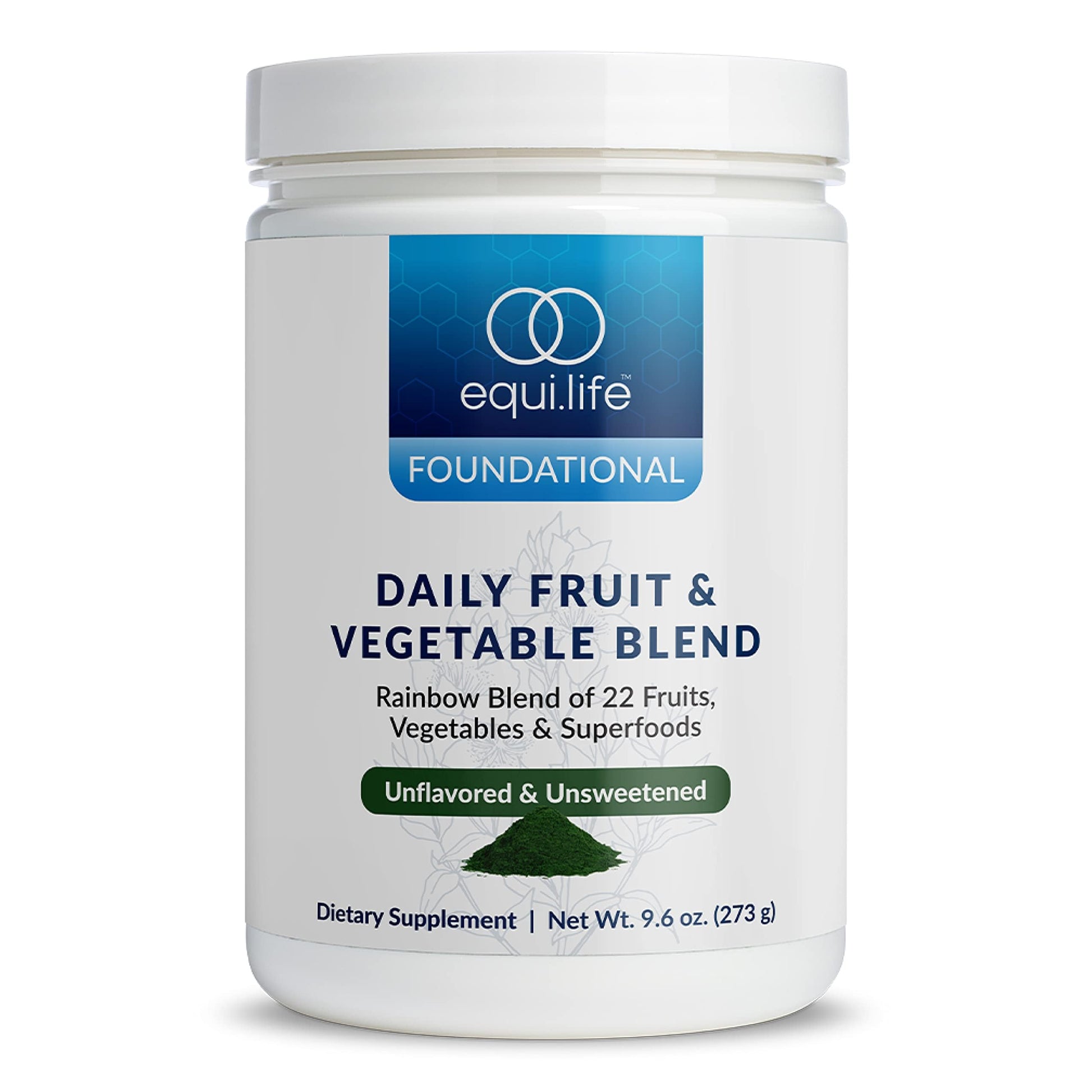 Equilife Daily Fruit & Vegetable Blend, Superfood Antioxidant Supplement with 22 Organic Fruits & Vegetables, Unflavored, Vitamin C, Fiber, 9 Essential Amino Acids, Supports Energy, 30 Servings Tub EquilifeBuy Supplements Australia