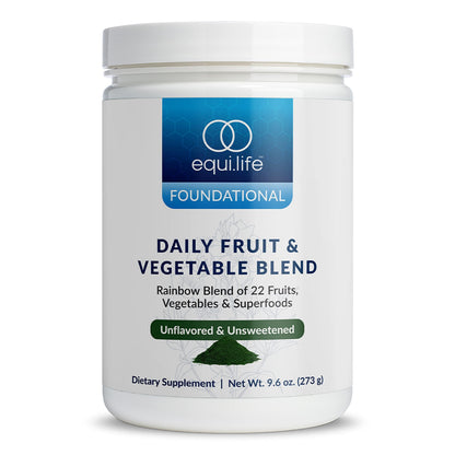 Equilife Daily Fruit & Vegetable Blend, Superfood Antioxidant Supplement with 22 Organic Fruits & Vegetables, Unflavored, Vitamin C, Fiber, 9 Essential Amino Acids, Supports Energy, 30 Servings Tub EquilifeBuy Supplements Australia