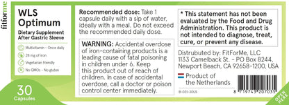 FitForMe Bariatric Multivitamin, Tailored for Gastric Sleeve Surgery – One-a-Day Capsule, 30-Day Supply, Easy-to-Swallow WLS Optimum Capsule FitForMe