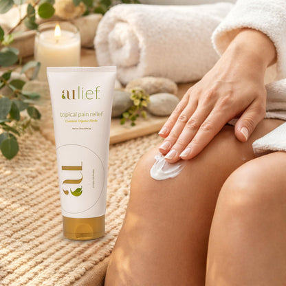 Aulief Gold Natural Pain Relief Cream – Organic Herbal Lotion for Arthritis, Joint Pain & Sore Muscles, Neck, Knee & Back Aches, Premium Organic Natural Pain Reliever, 3.2 Oz Tube AuliefBuy Supplements Australia
