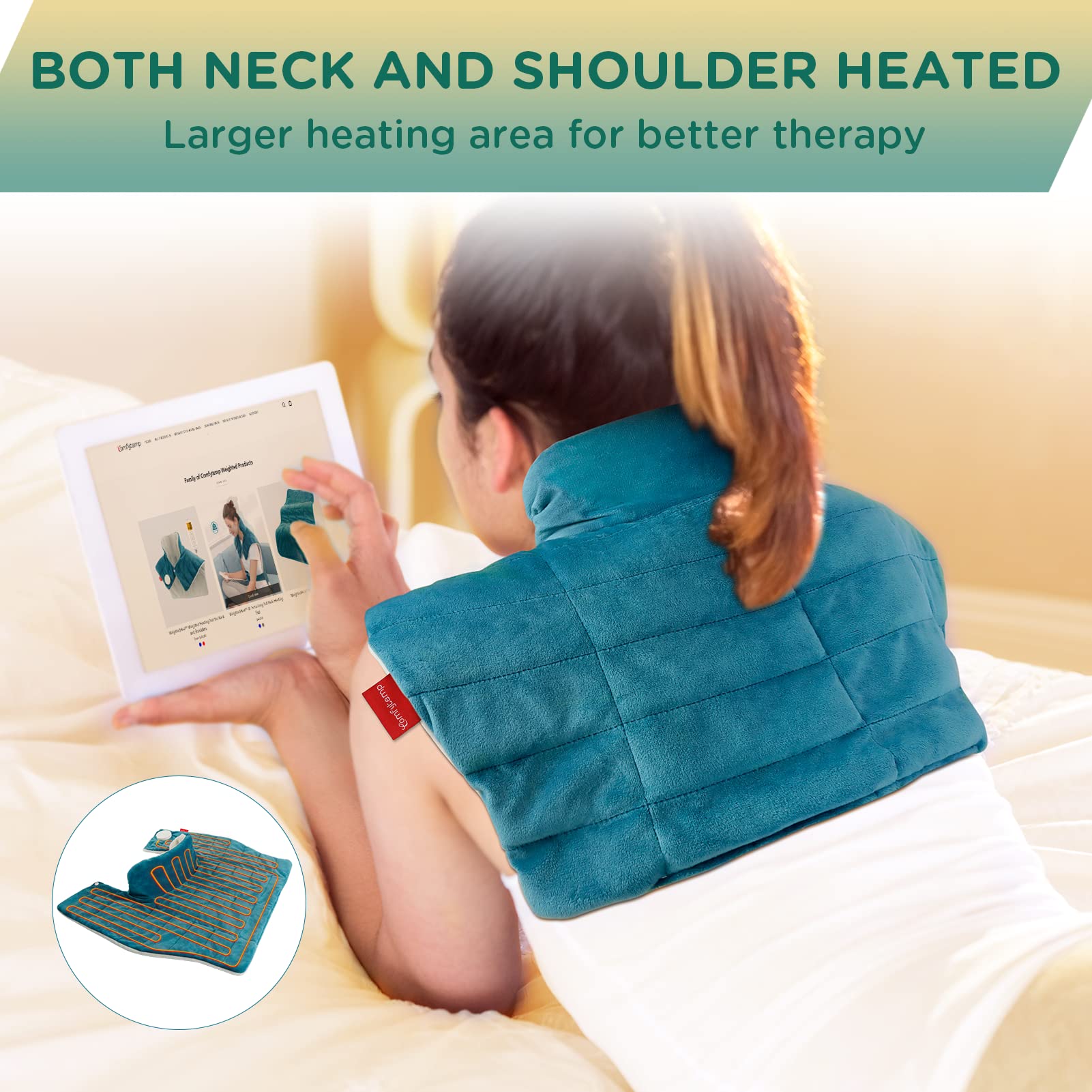 Weighted Heating Pad for Neck and Shoulders, Comfytemp 2.2lb Large Electric Heated Neck ComfytempBuy Supplements Australia