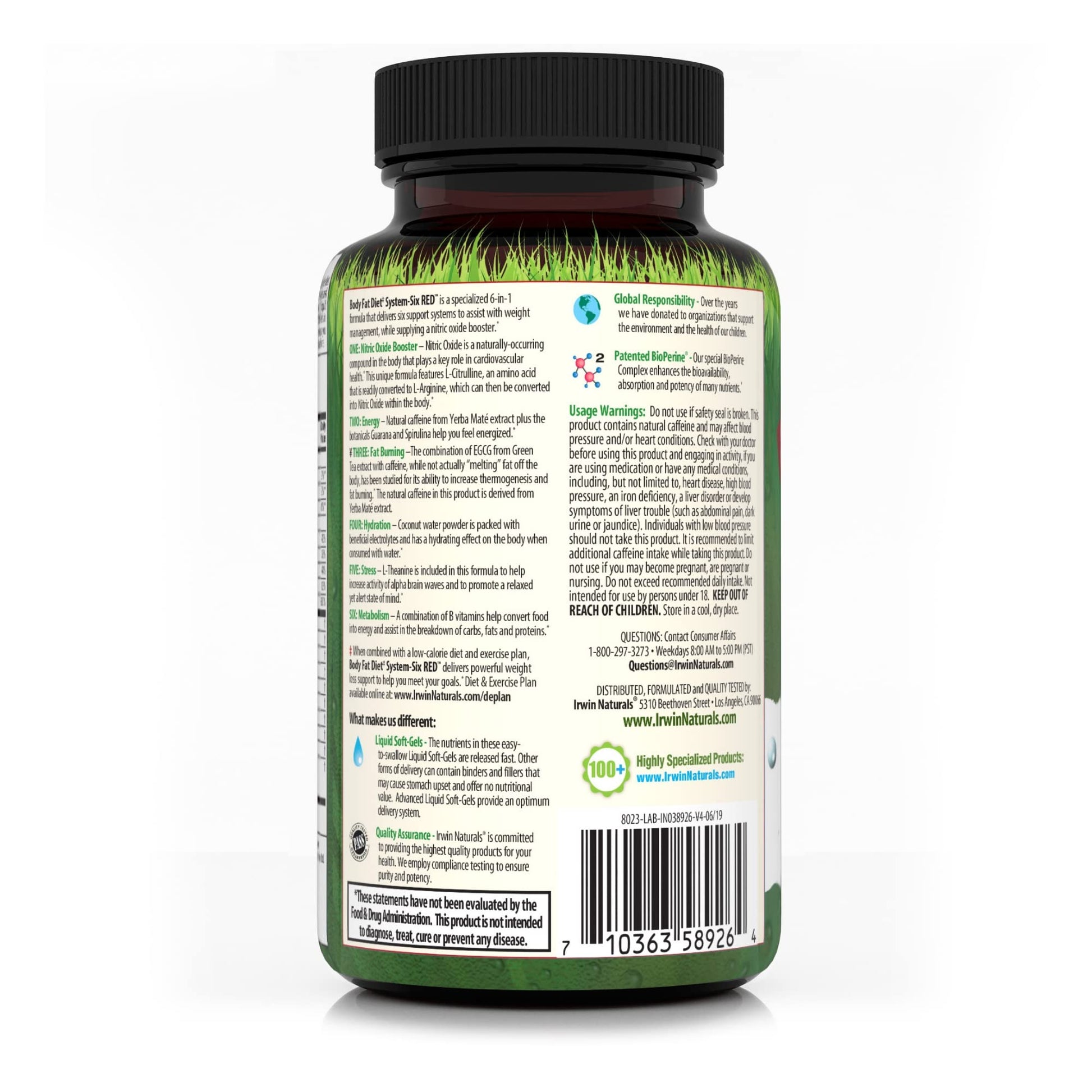 Irwin Naturals Body Fat Diet System-Six Red, 72 Softgels Irwin NaturalsBuy Supplements Australia