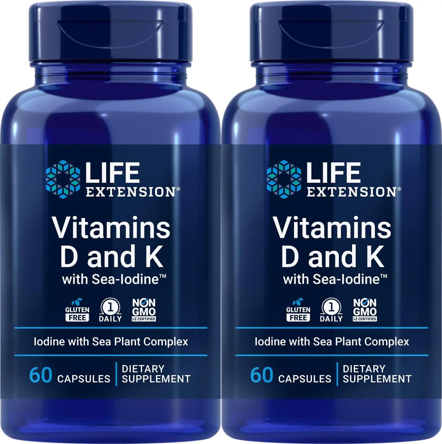 Life Extension Vitamins D and K with Sea-Iodine 60 Capsules (2pack) Life ExtensionBuy Supplements Australia