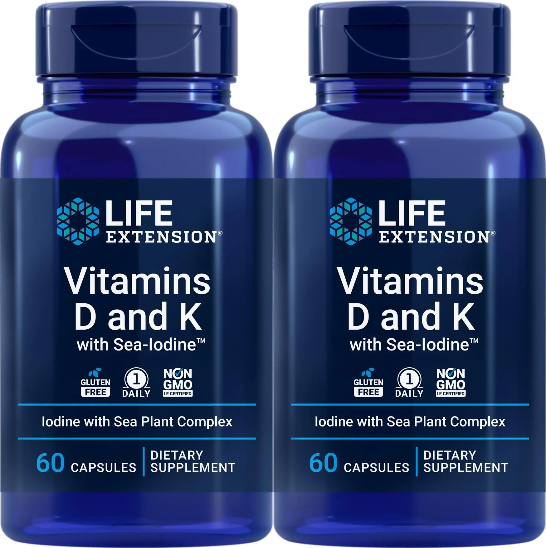 Life Extension Vitamins D and K with Sea-Iodine 60 Capsules (2pack) Life ExtensionBuy Supplements Australia